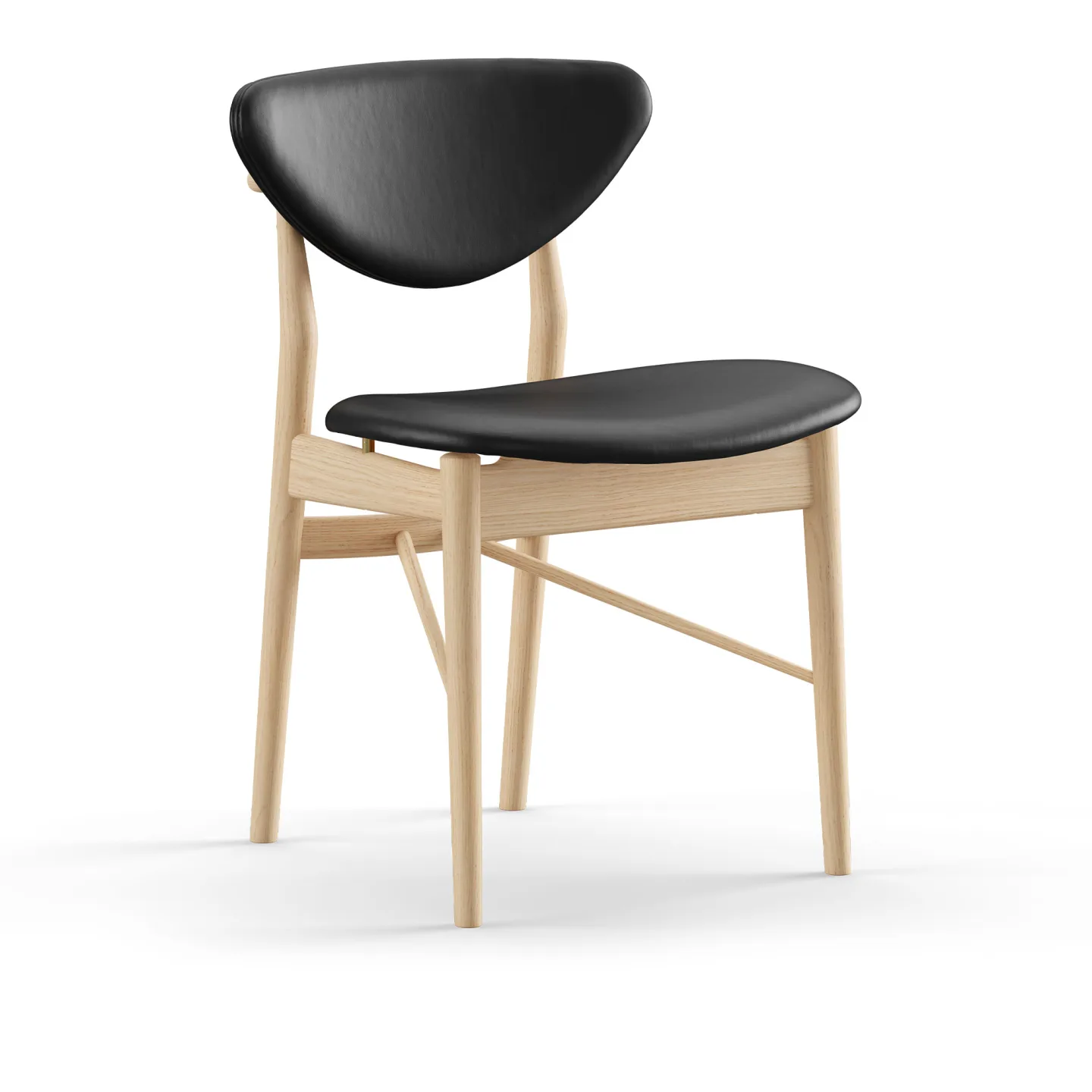 House of Finn Juhl - 108 Chair, Walnut, Leather Group 4, Elegance Black 20198 - Matstolar - Finn Juhl - Träfärgad,Svart - Läder/Trä
