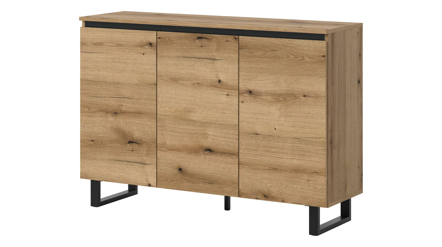 Sideboard Evoke Eiche 3-türig 120 x 36 cm - TOMASA