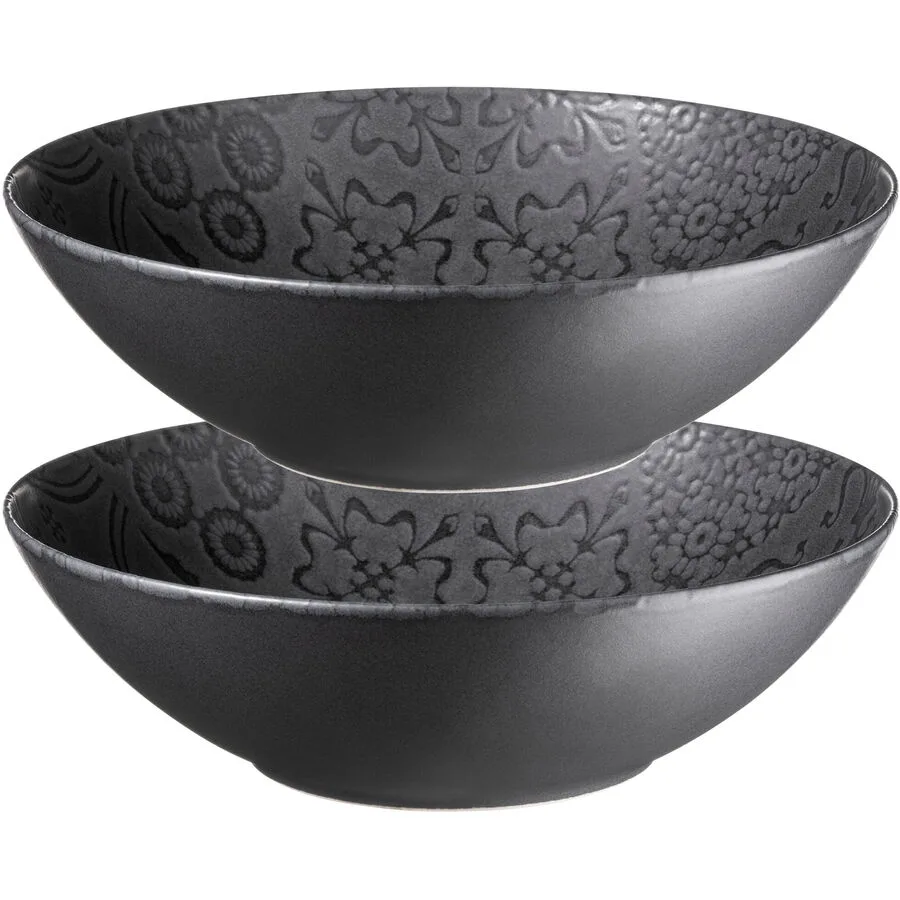 MÄSER Schüssel-Set 2-tlg. Trad. Tiles Schwarz Steinzeug 24 cm