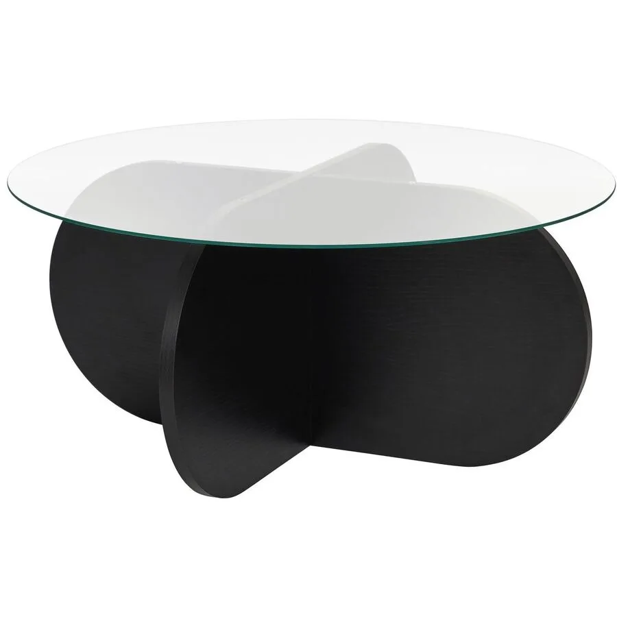 Salontisch Georis schwarz Glas/Holzwerkstoff B 75 H 35 cm