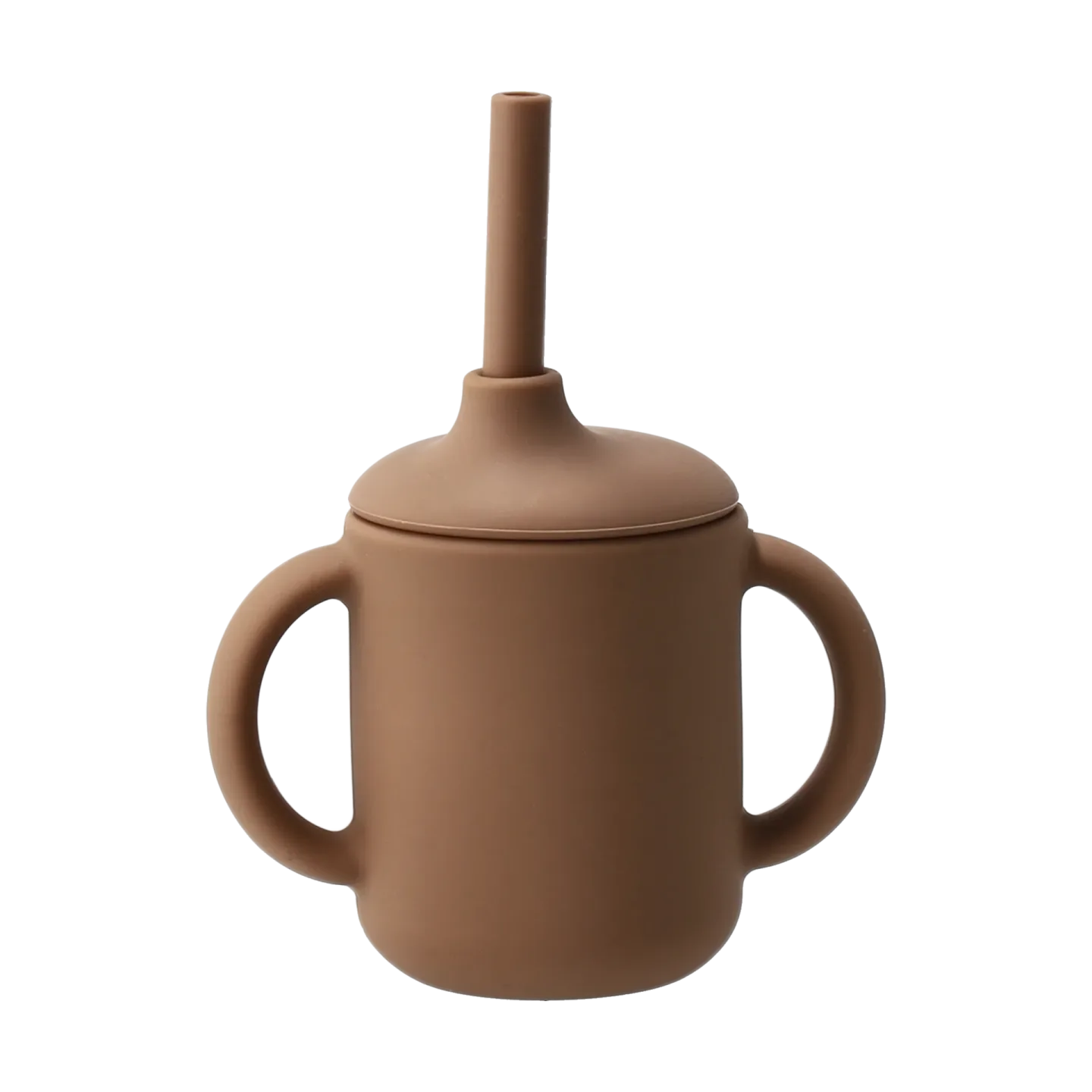 Scandi Living Idun Becher mit Strohhalm Silikon 120 ml Hazel