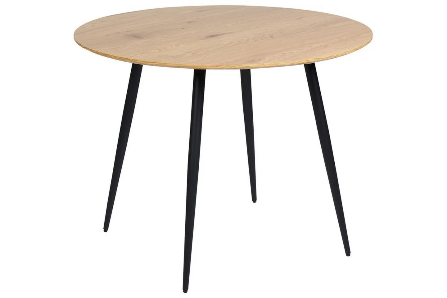 Habbe Matbord 100 cm Rund - Ljusbrun/Svart