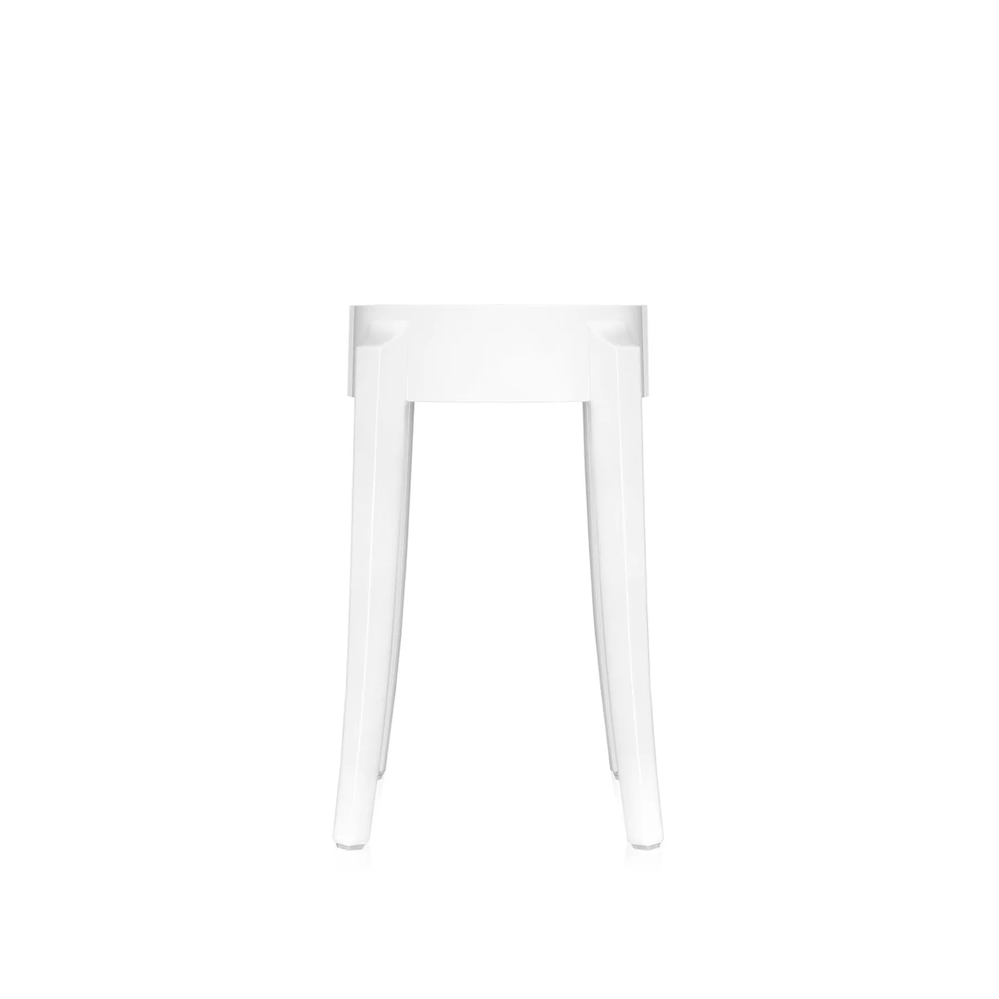 Kartell - Charles Ghost Stool 4897, Glossy White, H: 46 - Pallar - Philippe Starck - Vit - Plast