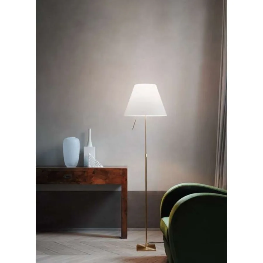 Luceplan Stehlampe Costanza Weiss/Silber Kunststoff/Metall 120 cm - Farbe: Silber/Weiss - Material: Metall/Kunststoff