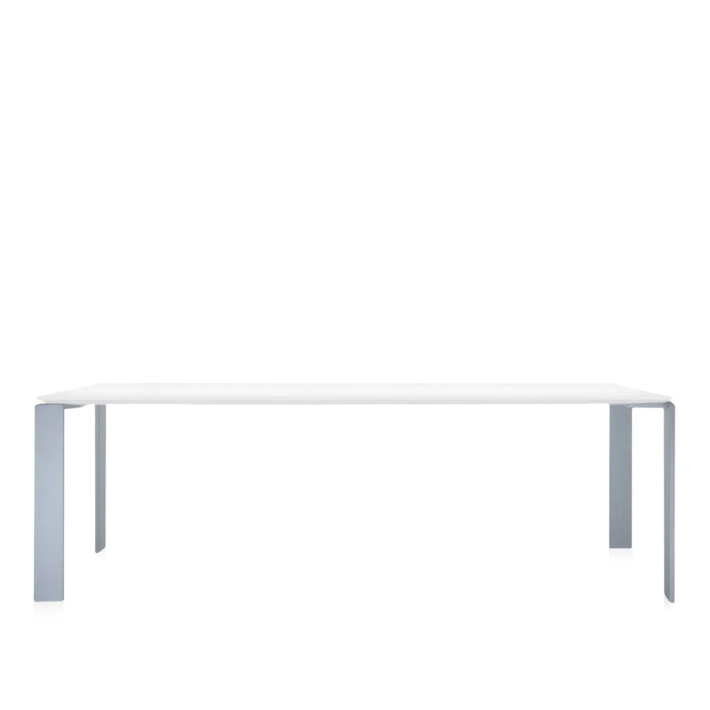 Kartell - Four Table 4524 223x79, White/Aluminium, Scratch-Proof Laminate - Matbord - Ferruccio Laviani - Vit - Laminat/Metall