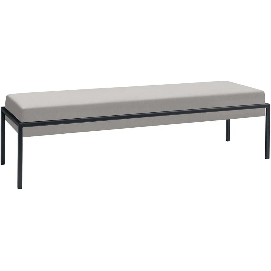 Hasena Bank Elek grau Polyester/Metall B 144 H 38 cm
