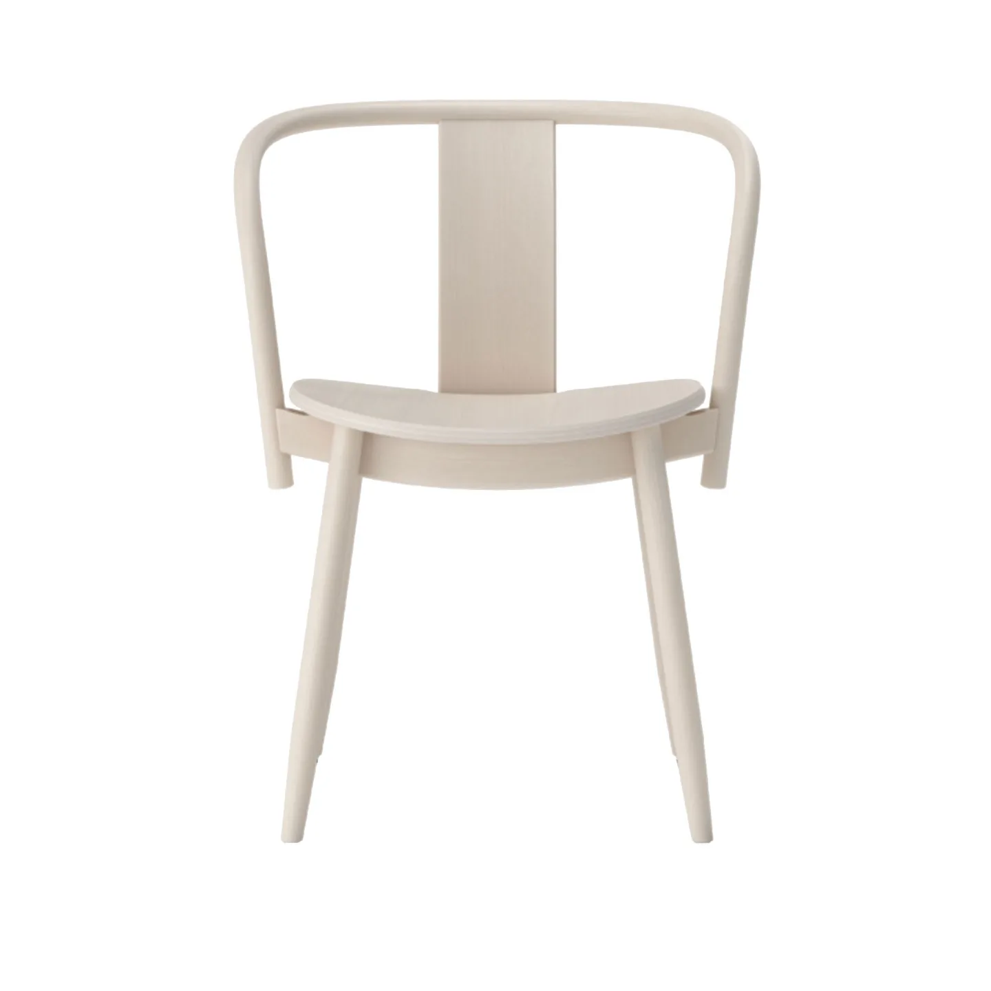 Massproductions - Icha Chair, White Oiled Beech, Utan klädsel - Matstolar - Chris Martin - Vit - Trä