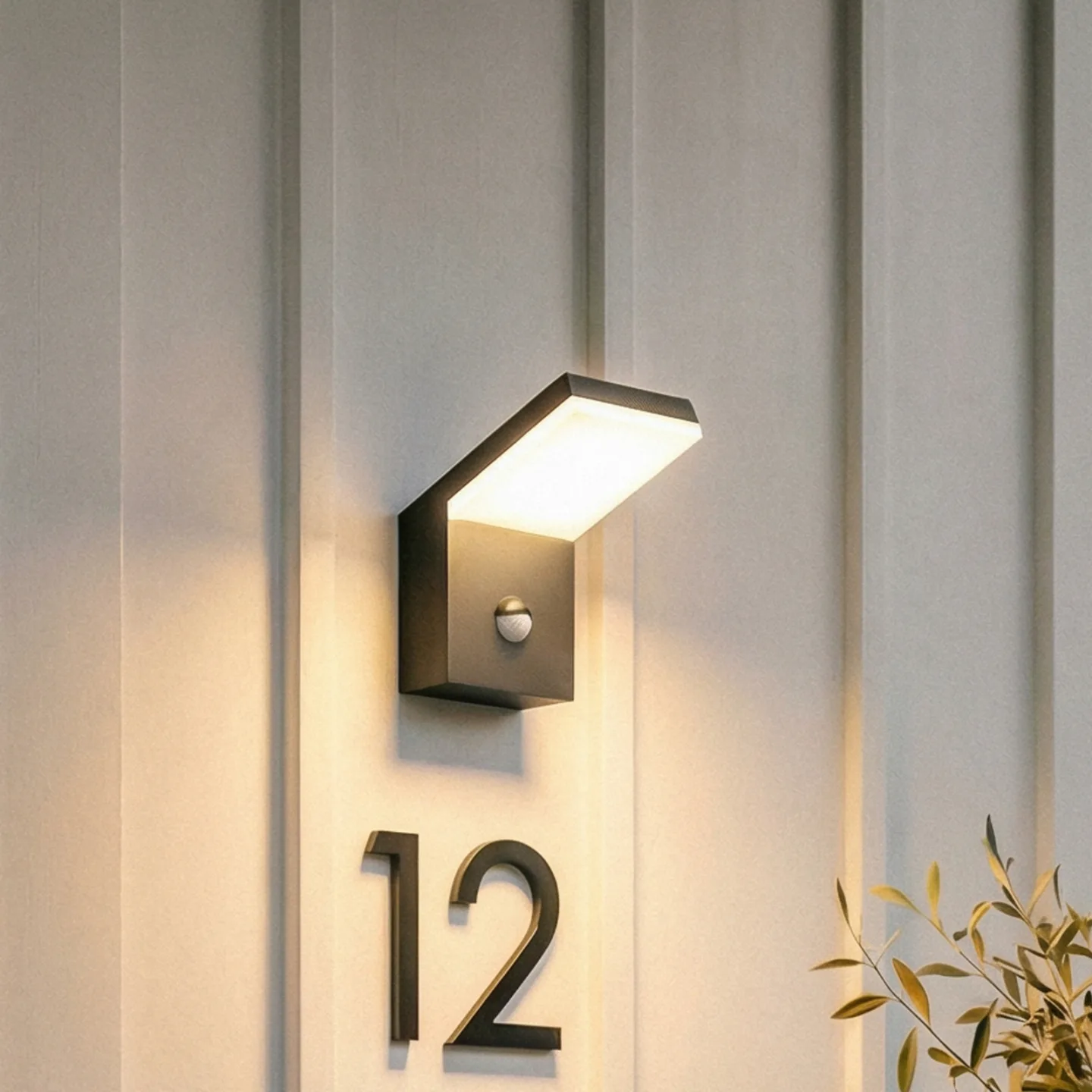 Yolena LED-Außenwandlampe, Sensor, anthrazit, Alu - Arcchio - Balkon - Modern - Metall - Einflammig