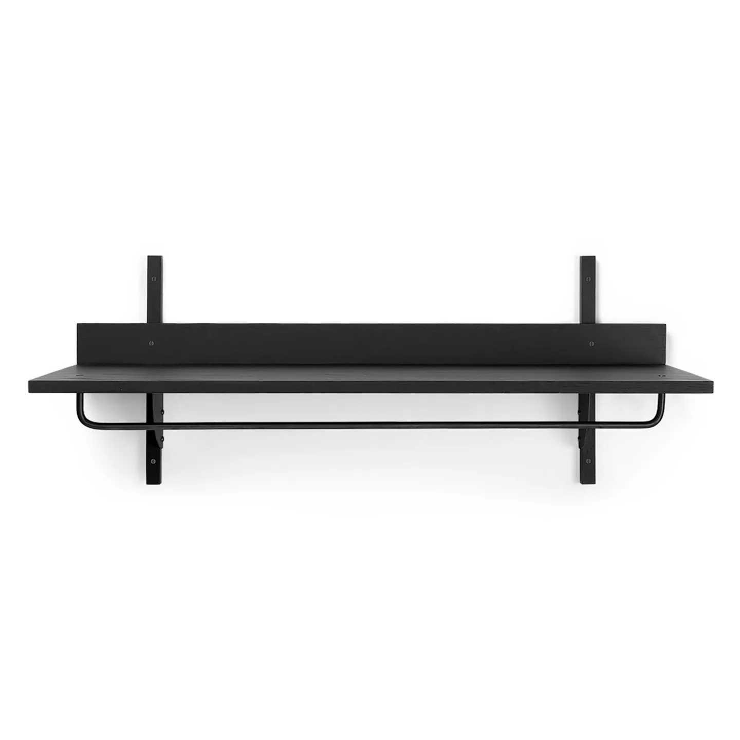 Ferm Living - Sector Rack Shelf Black Ash / Black Brass - Vägghyllor - Svart - Metall/Trä