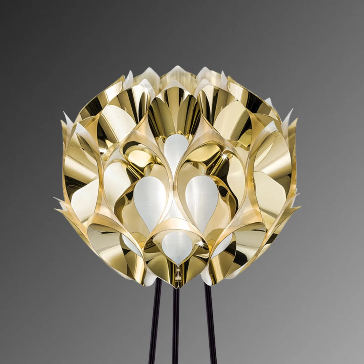 Flora Stehleuchte Gold - SLAMP - Wohnzimmer - Design - Kunststoff - Mit Schirm