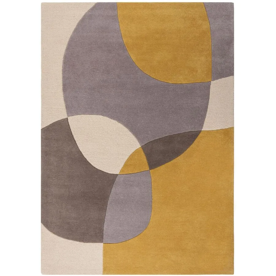 Teppich Hakari Creme, Grau, Ocker Wolle 230 x 160 cm
