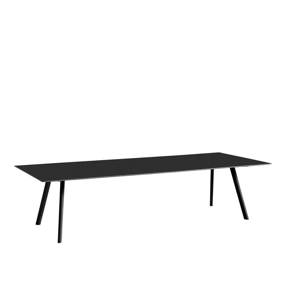 HAY - CPH30 2.0 Table Black Lacquered Oak Frame L300 X W90 X H74 Black Linoleum Tabletop Black Lacquered Edge - Matbord - Ronan & Erwan Bouroullec - Svart - Trä