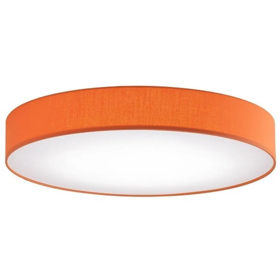 Deckenlampe Noad Orange Metall/Stoff 60 cm 10 cm - Material: Metall/ Stoff - LED - Lichtfarbe: Warmweiss - LED Energiesparlampen