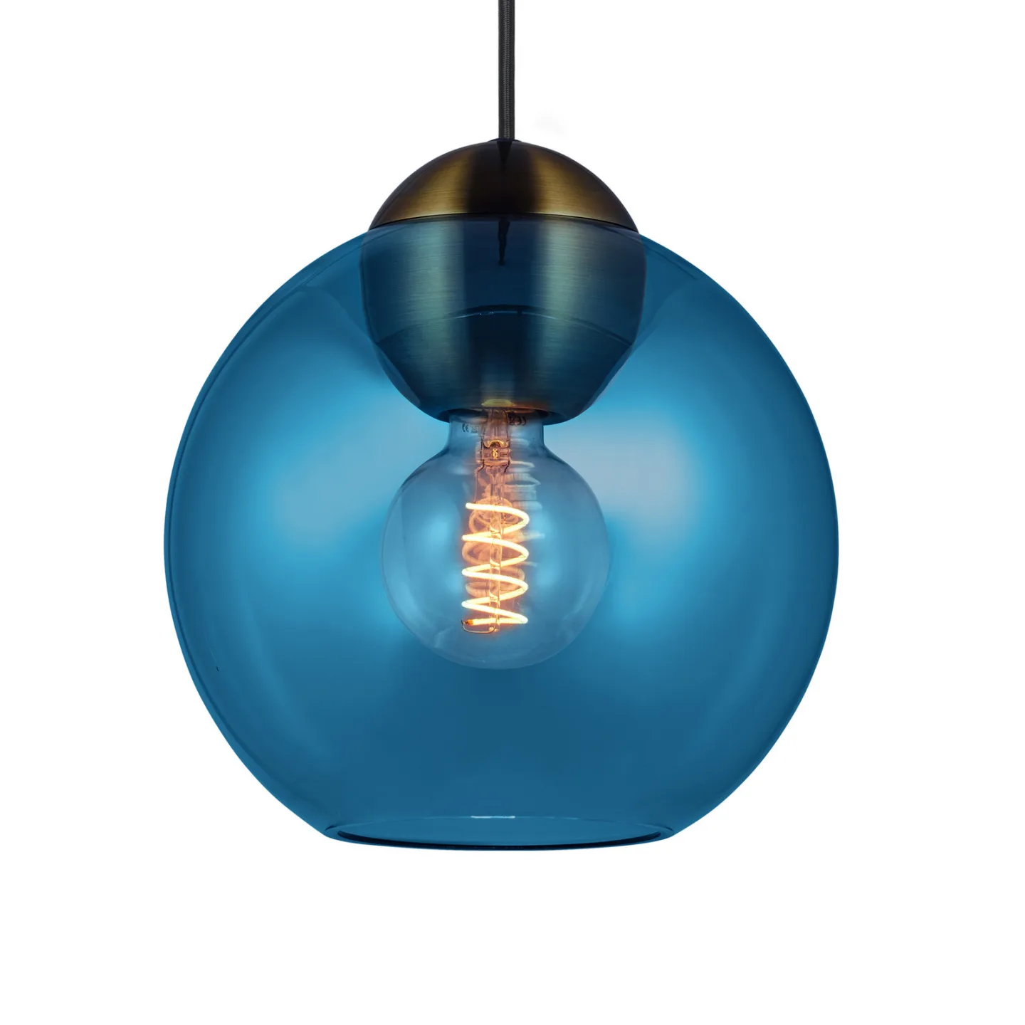 BUBBLES Hängelampe, blau, Ø 24 cm, Glas, E27 - Halo Design - Wohnzimmer - Einflammig