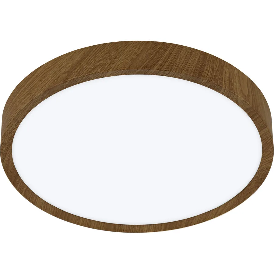 Eglo Deckenlampe Musurita Braun Stahl/Kunststoff 7.5 cm - Farbe: holzfarben - LED - Lichtfarbe: Warmweiss - Material: Kunststoff/Stahl - Deckenlampe-