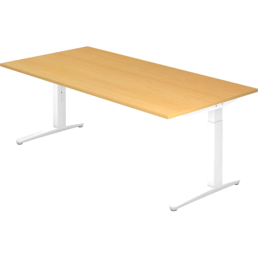 Schreibtisch Office buche Holzwerkstoff Höhenverstellbar B 200 T 100 cm