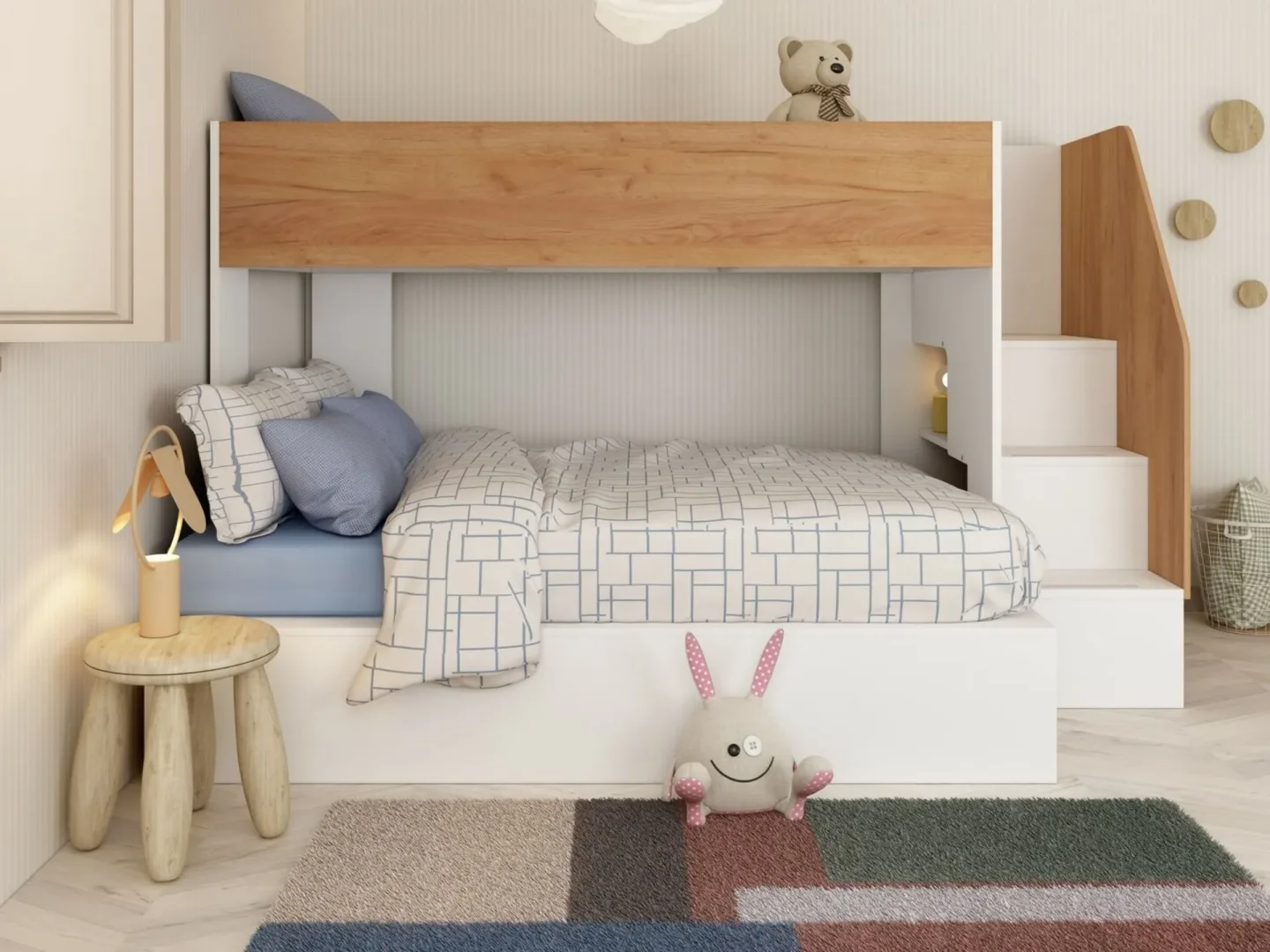 Drømmerom - Køyeseng Easy family 90x200/140x200 - NATUR
