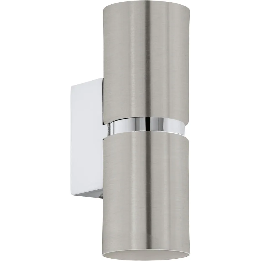 Eglo Wandlampe Passa Grau Stahl 17 cm - Farbe: Nickel matt mit Chrom