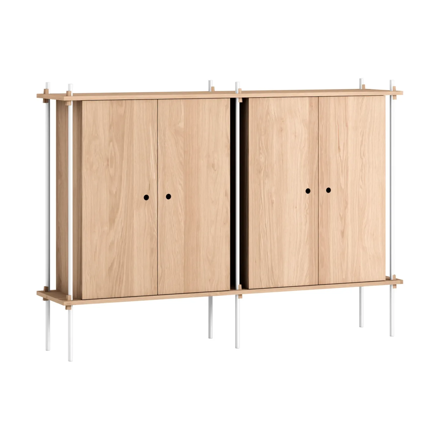 MOEBE Shelving System Cabinet Schrank Eiche-white, 163x115x35 cm, S.115.2.E
