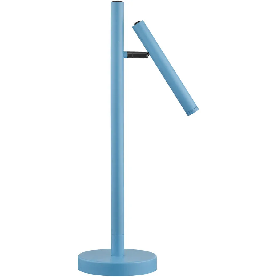 Tischlampe Streak Blau Metall 15 cm 50 cm - Farbe: Hellblau - LED - Lichtfarbe: Extra warmweiss - LED Energiesparlampen