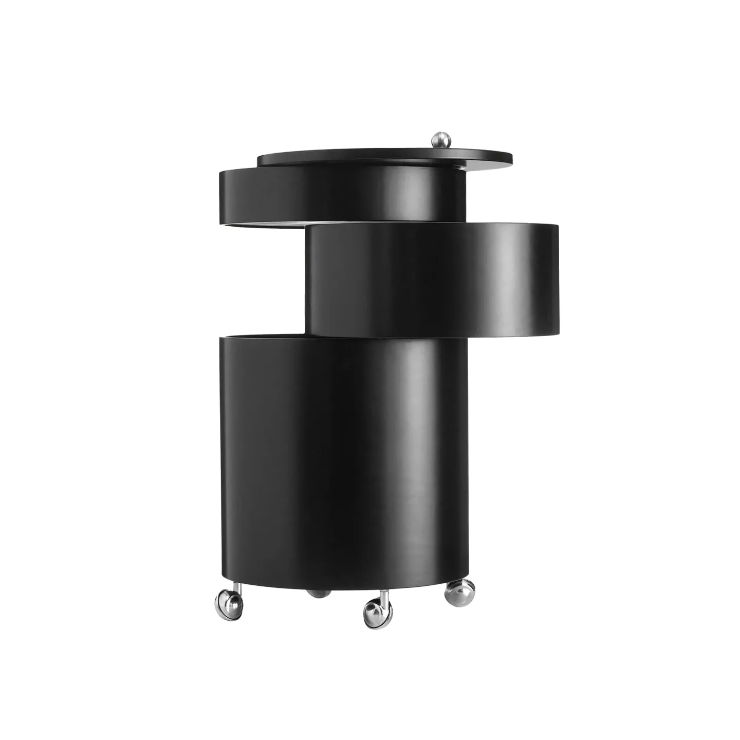 Verpan - Barboy Storage, Black, Moulded Painted MDF - Sidobord - Verner Panton - Svart - Metall