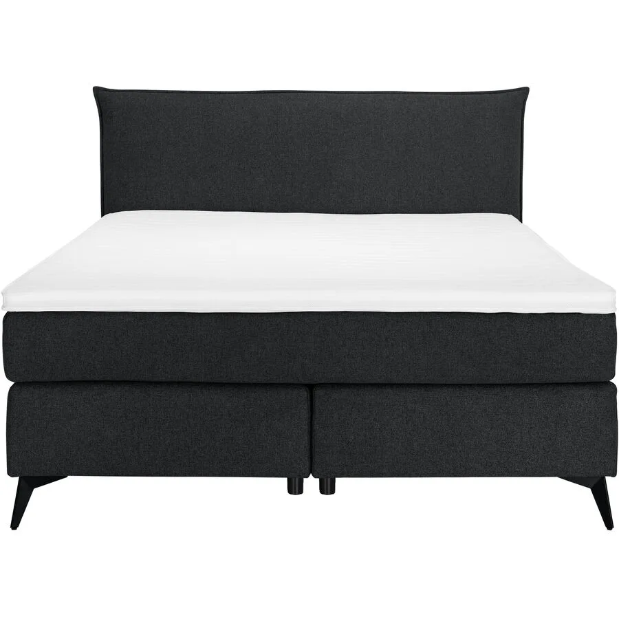 MyDeal Boxspringbett Ron anthrazit Polyester 160 x 200 cm