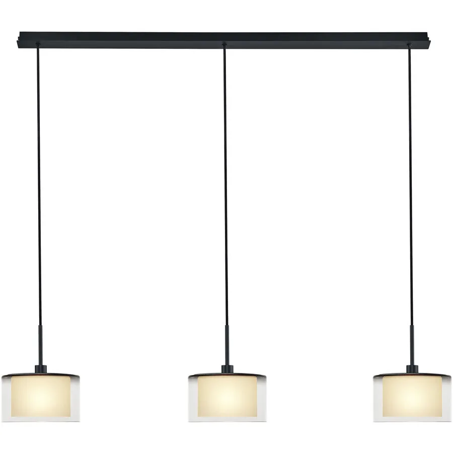 Designer-Pendellampe Bankamp Karl75 E14 schwarz 3-flammig - Material: Messing/Glas