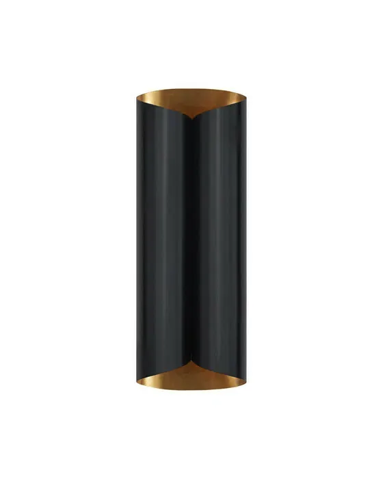 Selfoss Sconce Black and Antique Brass Large