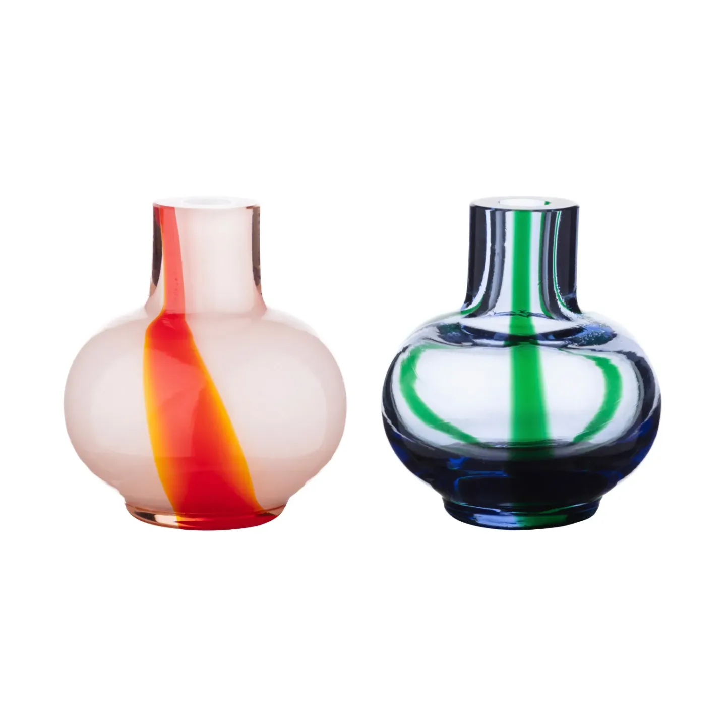 Marimekko Mini Vase im 2-teiligem Set Light blue-dark green-red-white