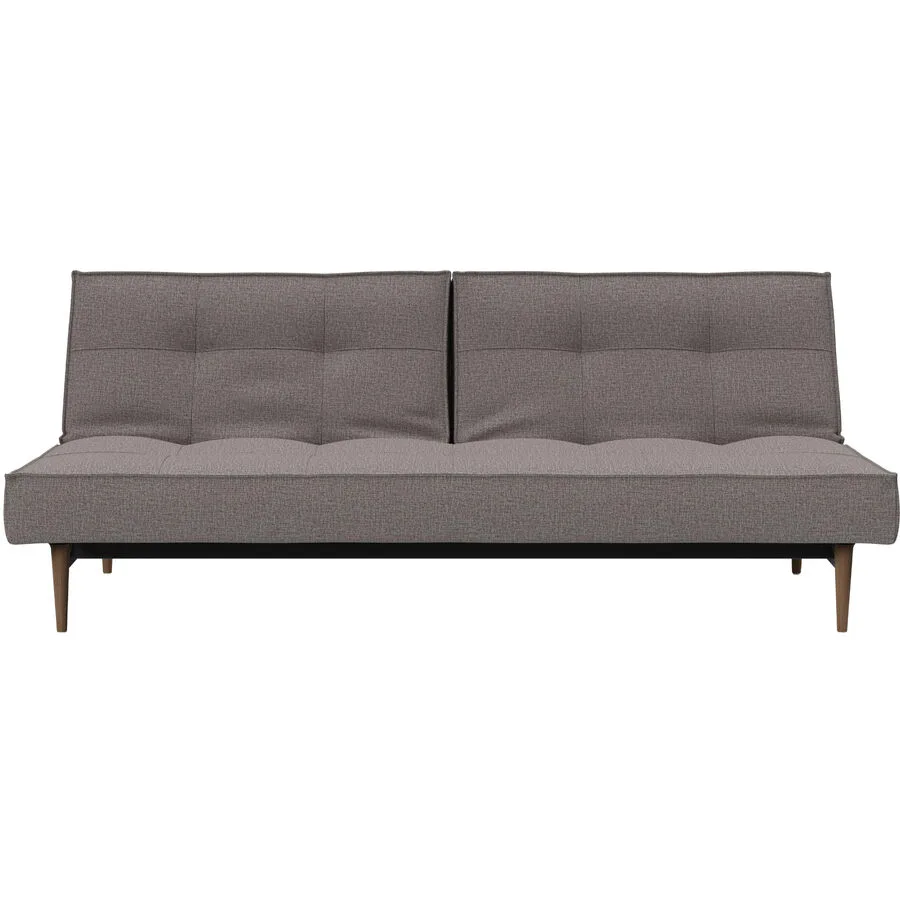 Bettsofa Split graubeige Stoff B 210 T 91 cm Klappbar