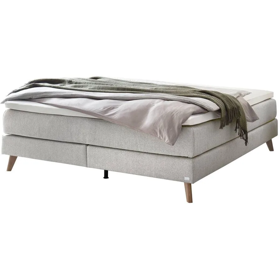 Hasena Boxspringbett Beatriz Light Grey Stoff 200 x 200 cm