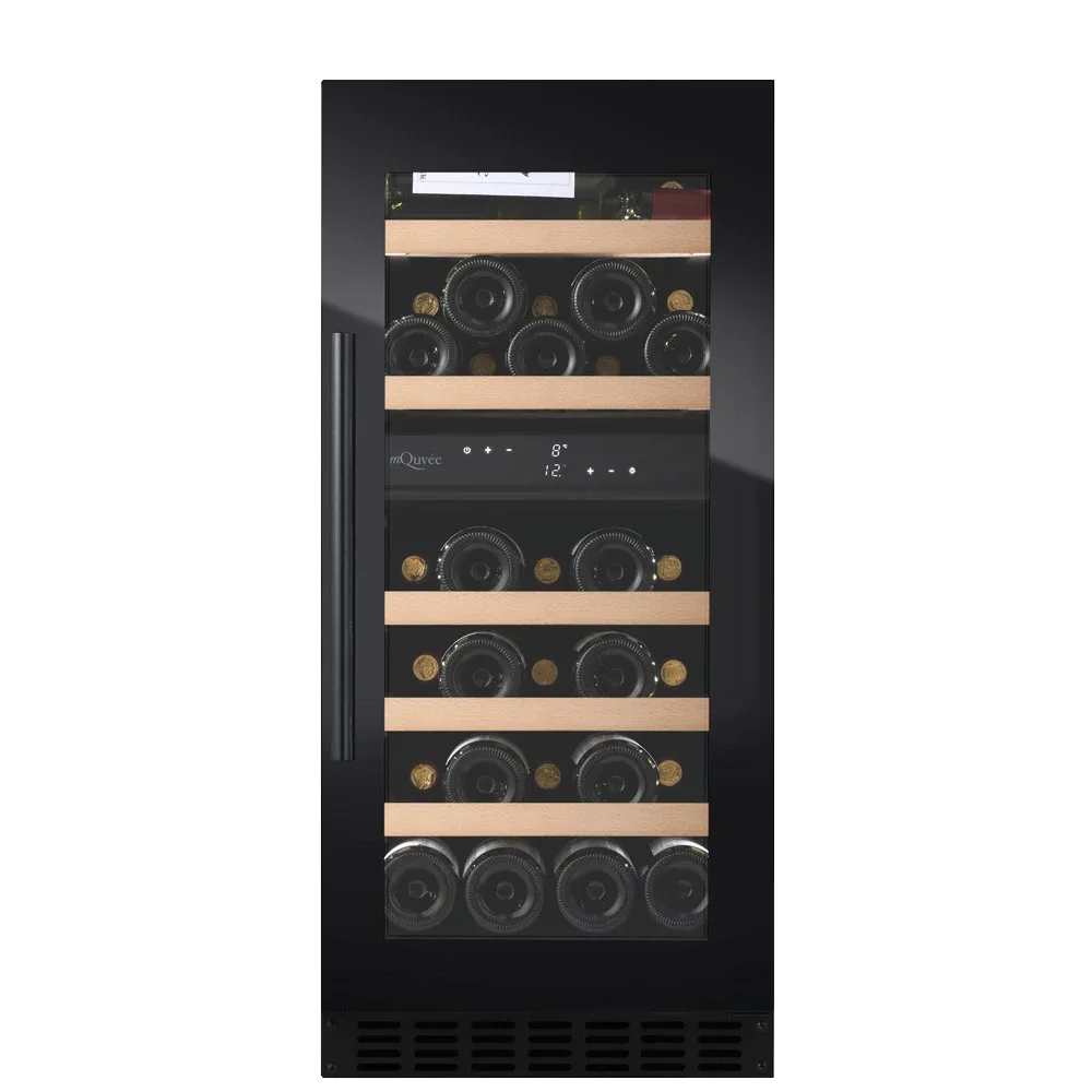 Weinkühlschrank einbau 40 cm - WineCave 800 40D Fullglass Black - schwarz, 2 Temperaturzonen