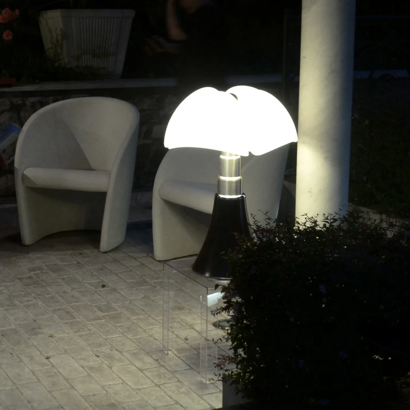 Pipistrello Bordlampe Glossy Black - Martinelli Luce - Stue - Design - Metal - Med skærm
