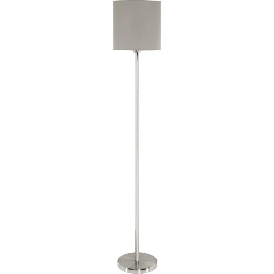 Eglo Stehlampe Pasteri Grau Stahl 157.5 cm - Farbe: Nickel matt