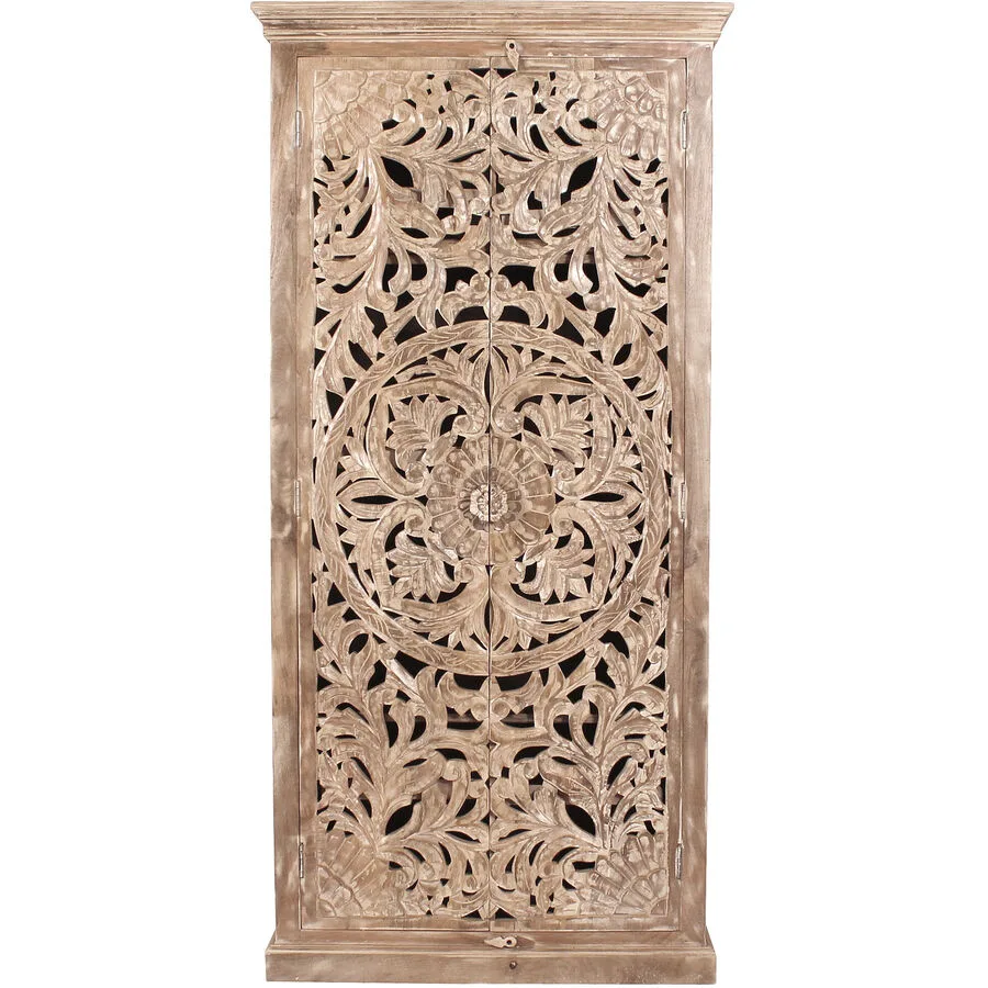 Garderobenschrank Loreno natur Mango B 90 T 45 H 185 cm