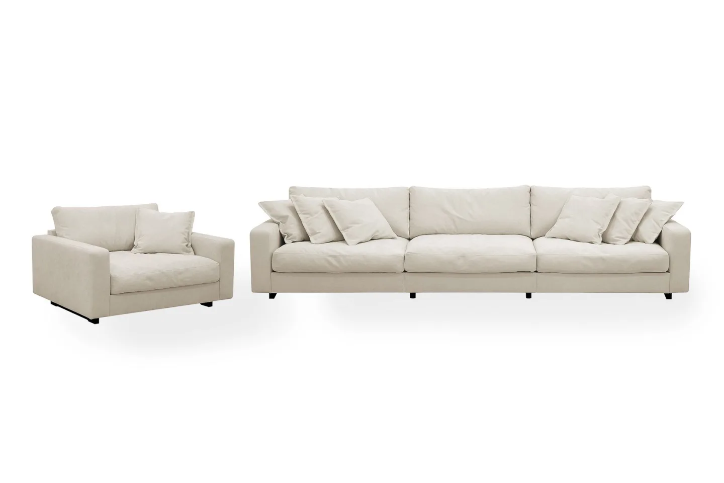 Valencia Soffgrupp Extra Djup 5-sits Soffa + Fåtölj i Chenille - Beige