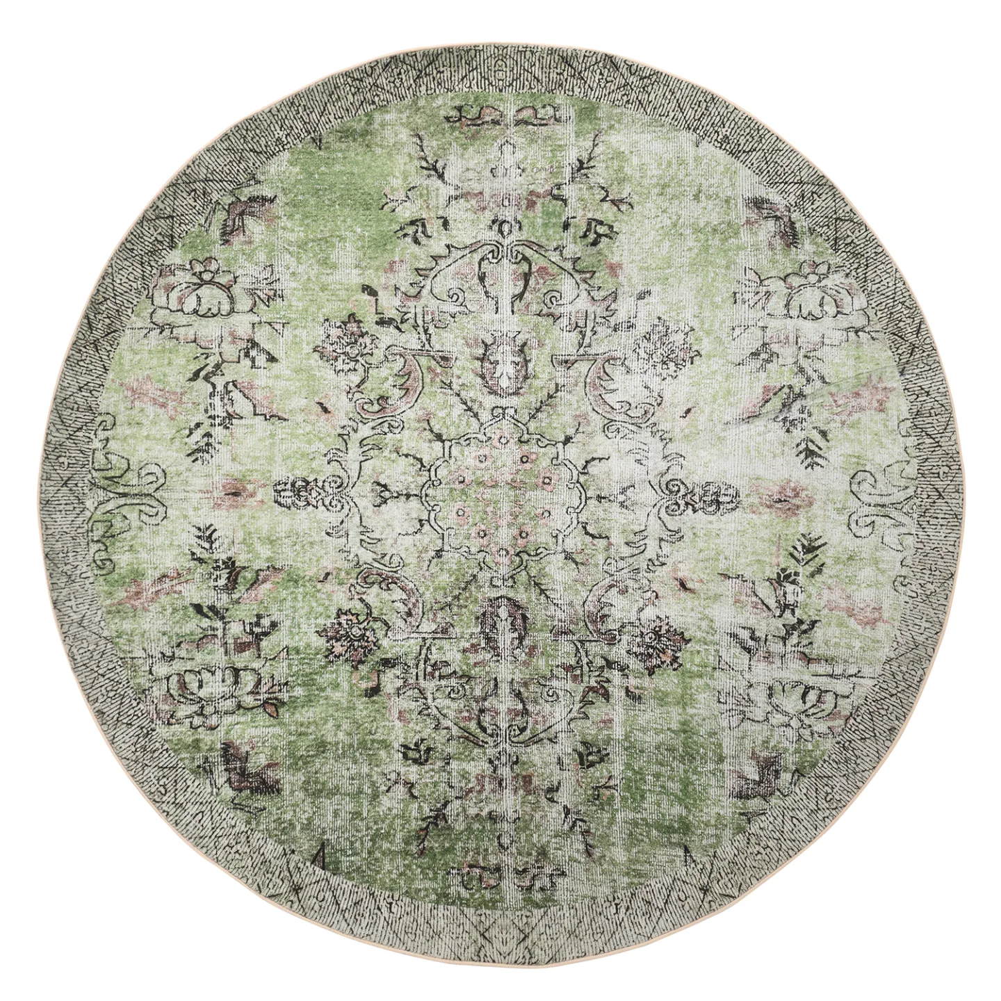 Rundt teppe - Rosalie (grønn) (Størrelse: Ø 160 cm)