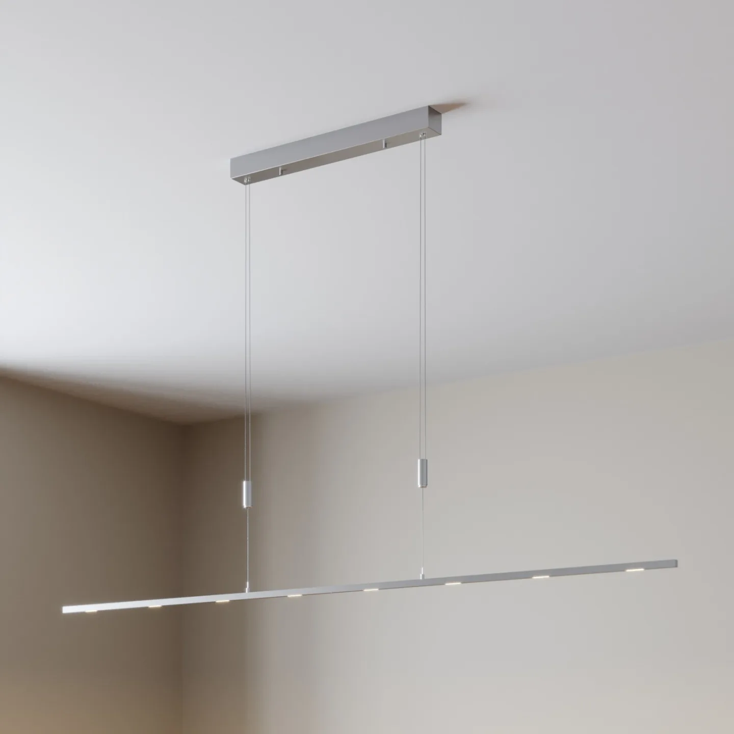 Arnik Pendelleuchte L180 Nickel - Lucande - Wohnzimmer - Modern - Metall - Mehrflammig