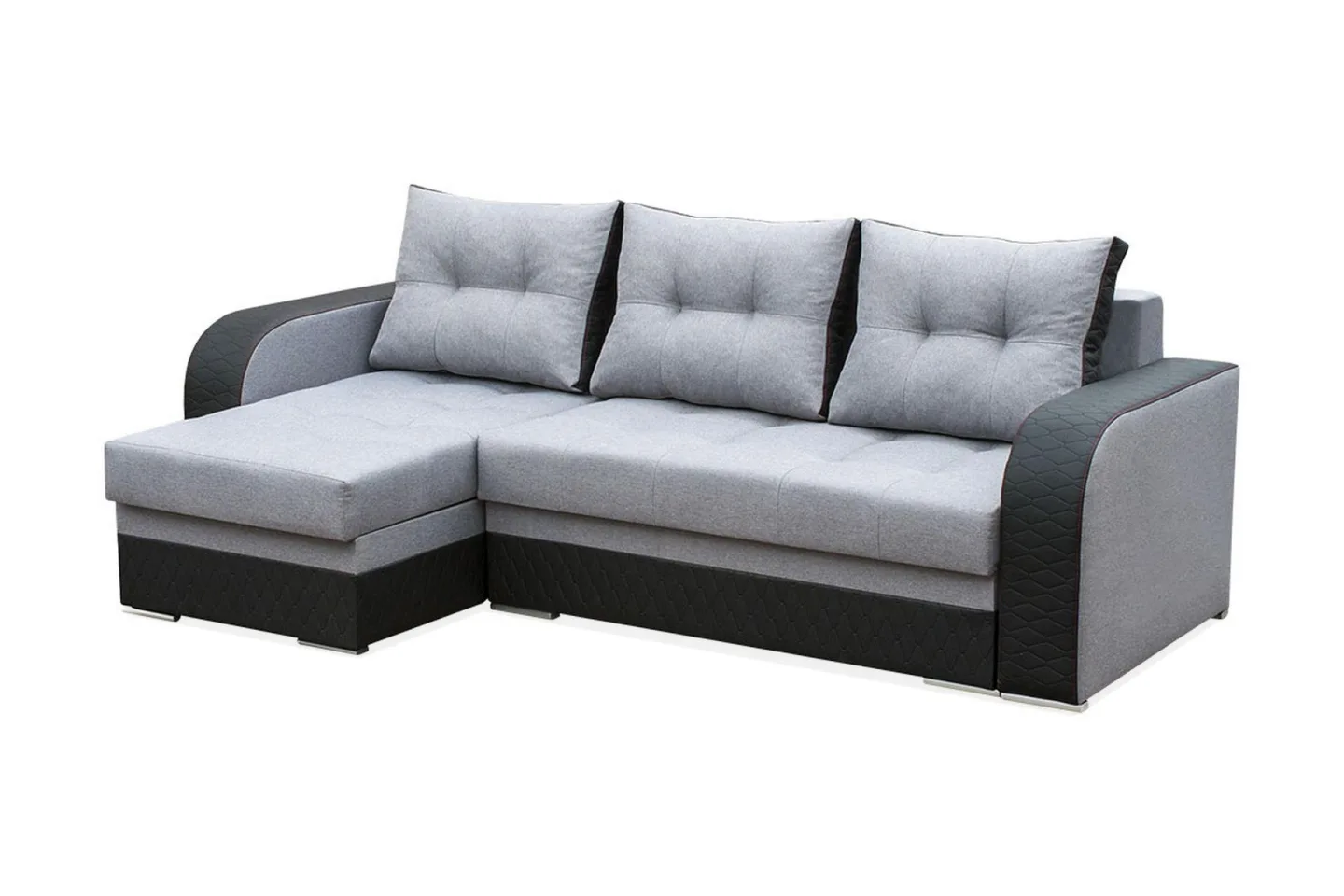 Sydney Divanbäddsoffa 238x140x88 cm LED-belysning - Grå