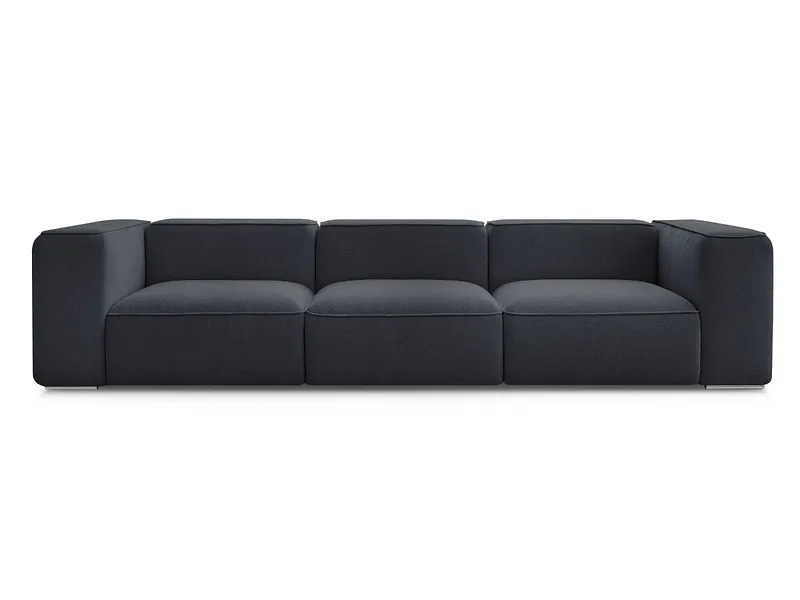 3er Sofa BOBOCHIC ZEPHYR Stoff mit Textur dunkelblau