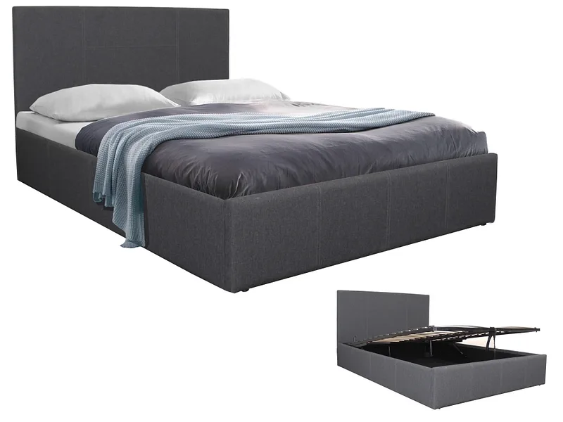Kastenbett ASTON 120x200cm grau