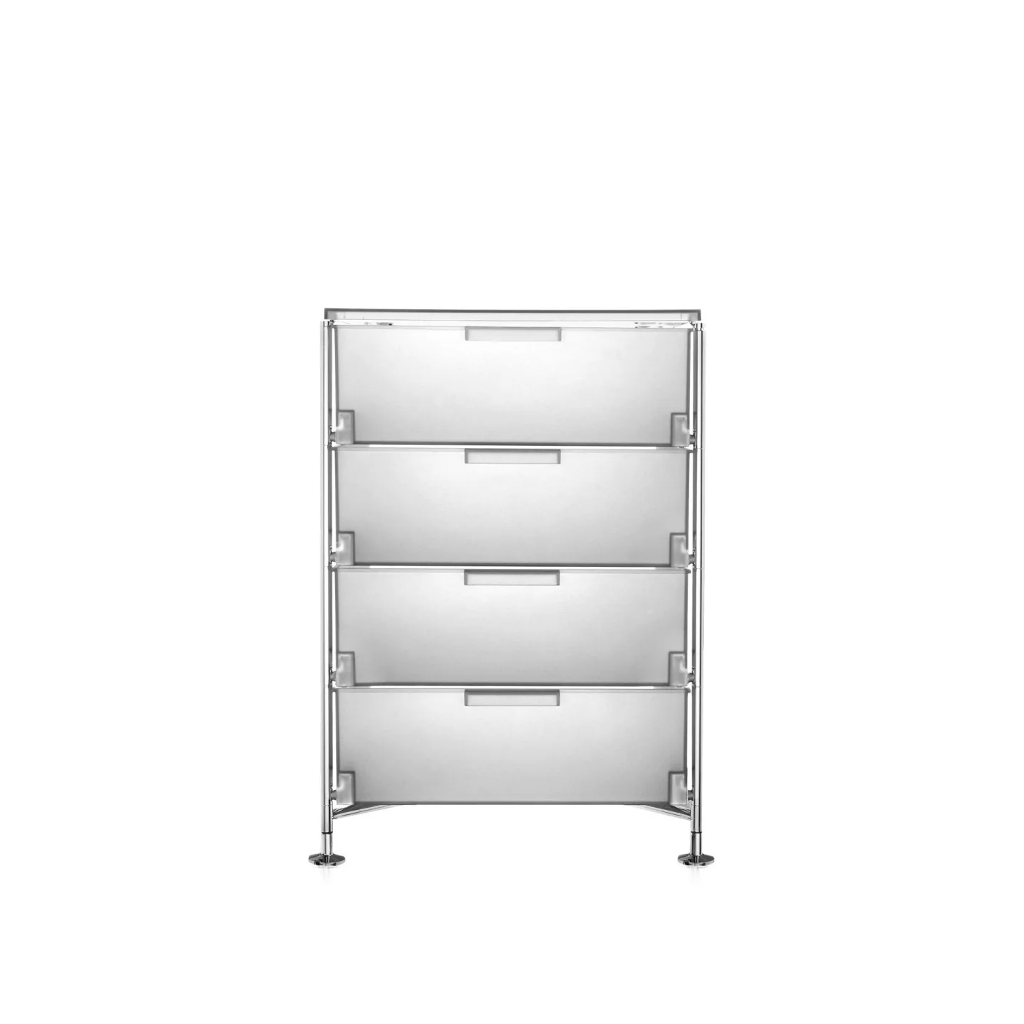 Kartell - Mobil System 2021, Ice, 3 Containers, 1 Shelf, Feet - Hurtsar - Antonio Citterio - Vit - Metall/Plast
