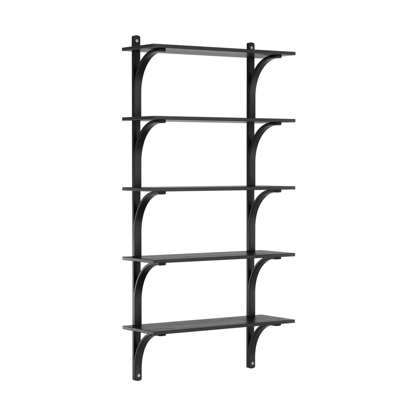 Swedese Levi Regal 5 Fachboden Schwarz lasiertes Esche-Messing, 90 cm