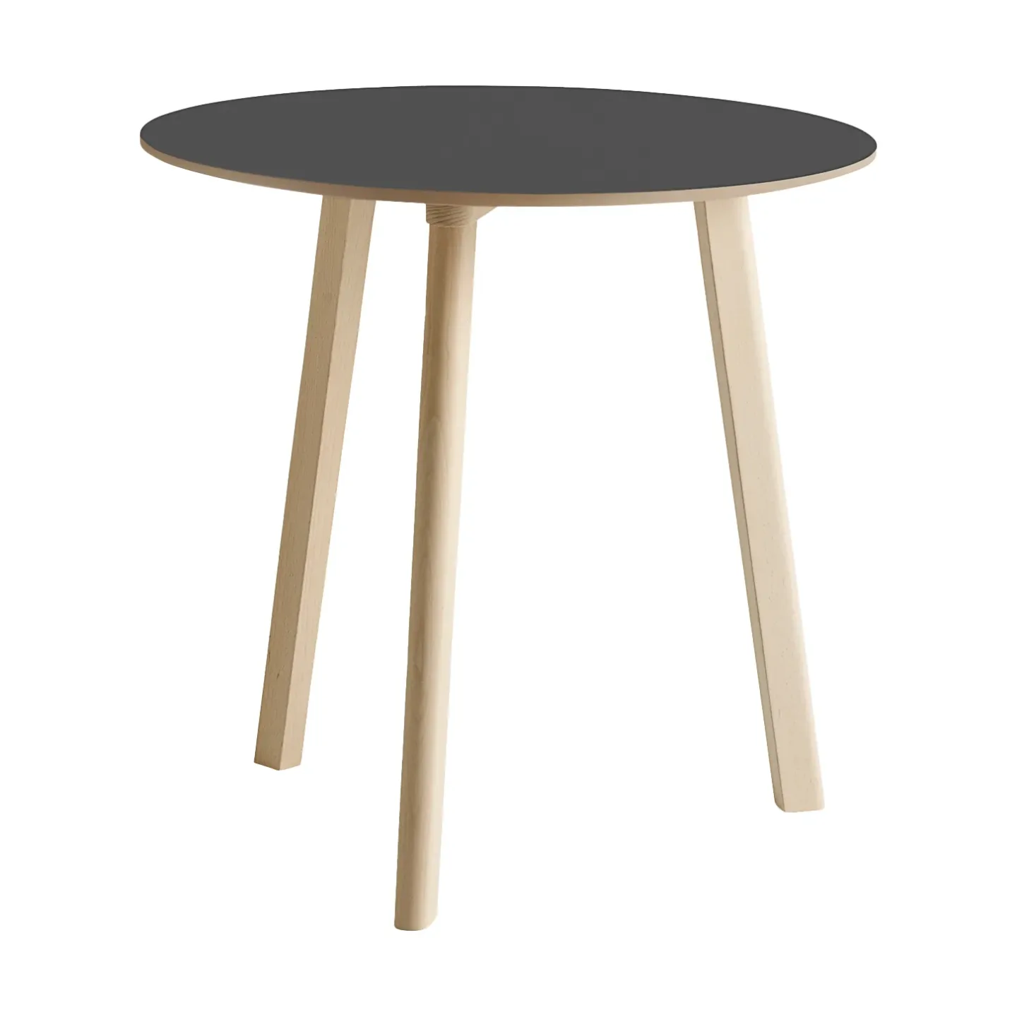 HAY CPH220 Deux 2.0 Tisch Ø75 cm Stone grey-untreated beech