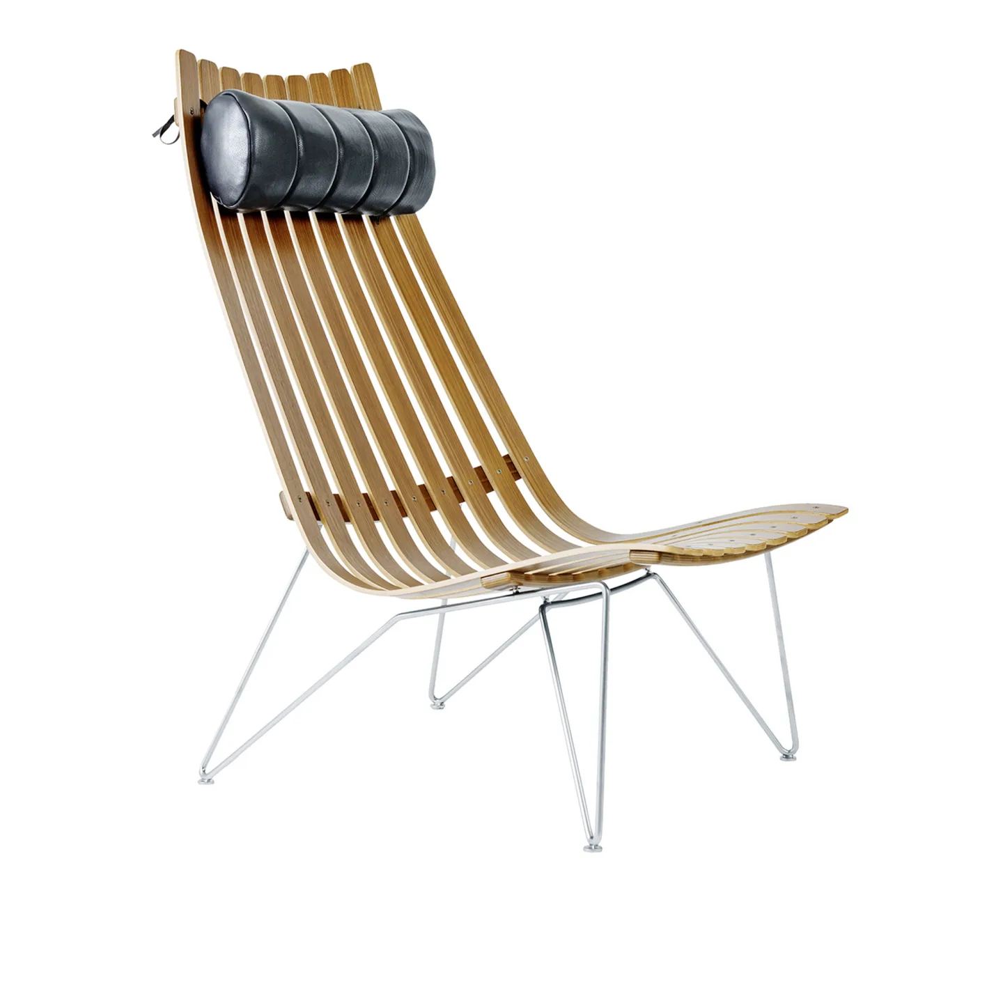Fjordfiesta - Scandia Senior Bolt Natural Oak Veneer / Satin Chrome - Fåtöljer - Hans Brattrud - Träfärgad - Metall/Trä