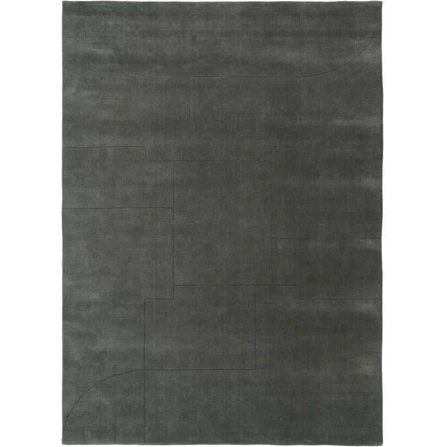 Teppich Geometric Maze Grau Wolle 200 cm 300 cm