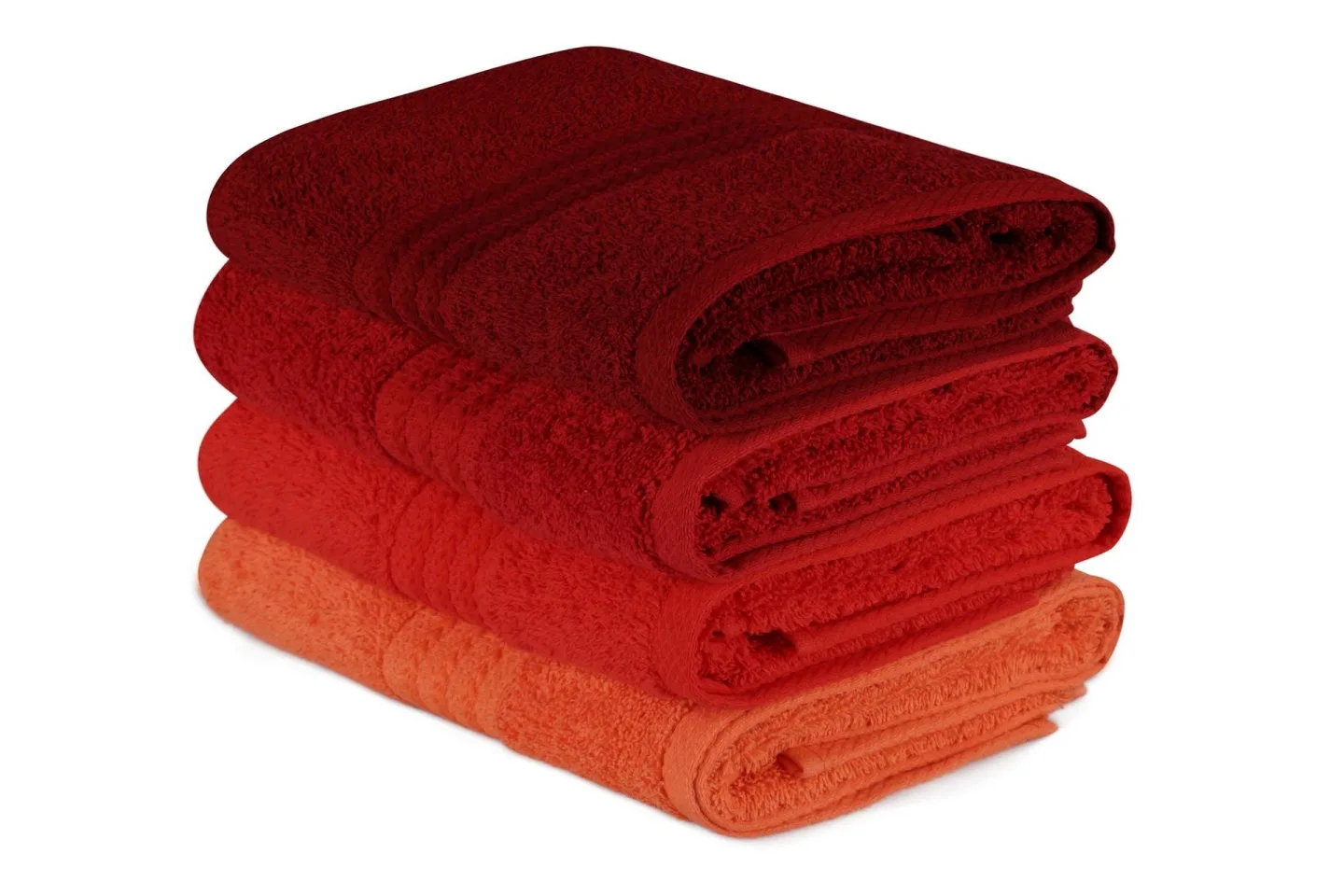 Hobby Handduk 50x90 cm 4-pack - Orange/Röd/Rosa