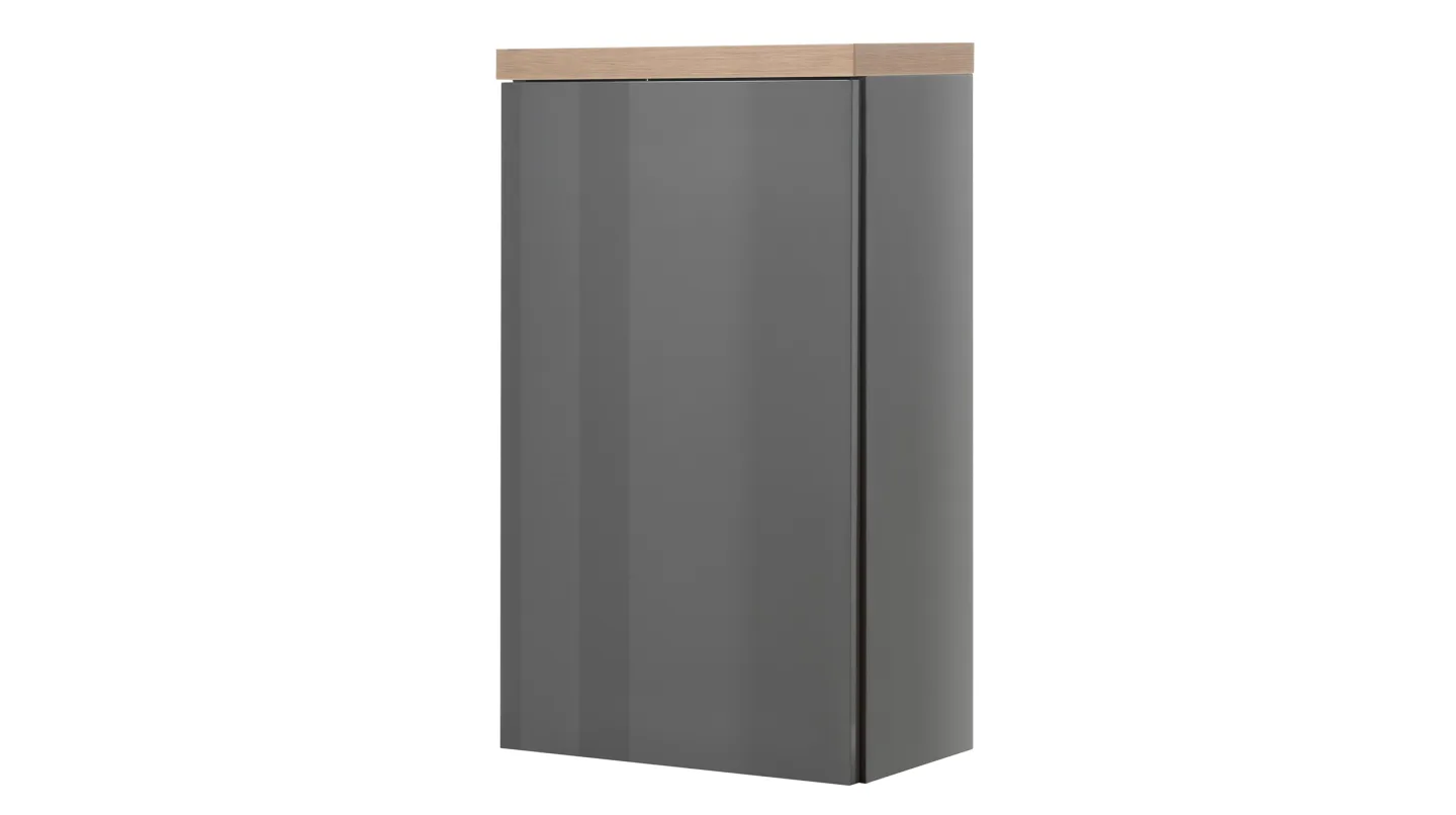 Bad Hängeschrank grau hochglanz - Eiche 40 cm - MUNDI
