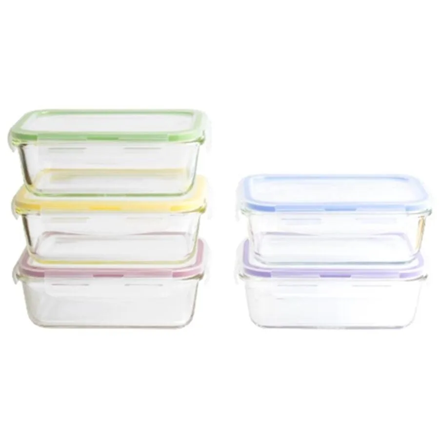 Diverse Vorratsglas Pebbly 5 Stk Kunststoff/Silikon T 13 cm - Farbe: Transparent