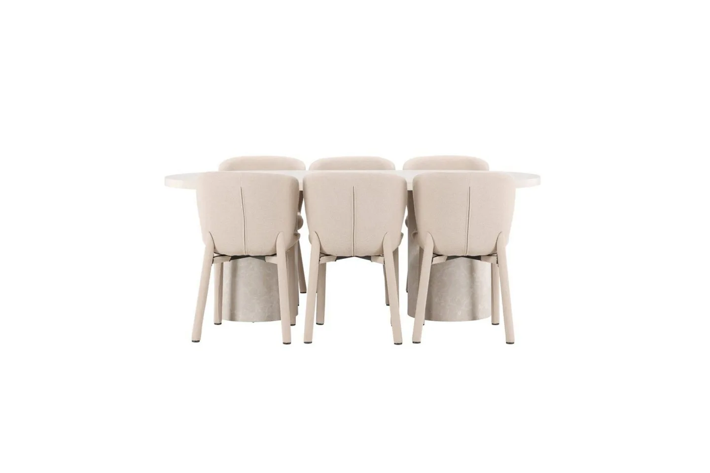 Matgrupp Narvik 100x200 cm Beige med 6st Astoria Stolar -